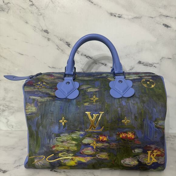Louis Vuitton Monet Speedy Masters Collection Jeff Koons leather art bag LV Gold - Picture 3 of 15